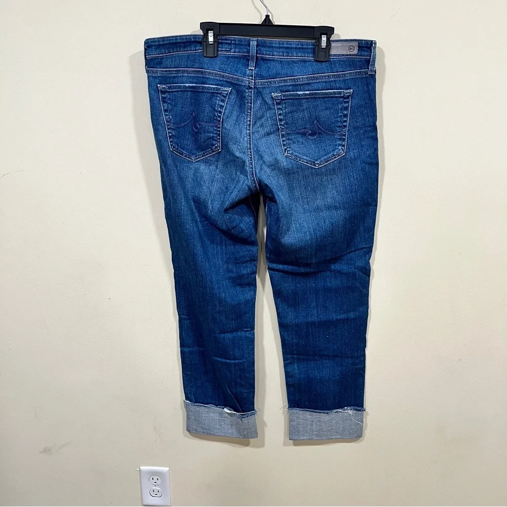 AG Adriano Goldschmied The Stevie Cuff Slim Straight distressed size 32 raw hem